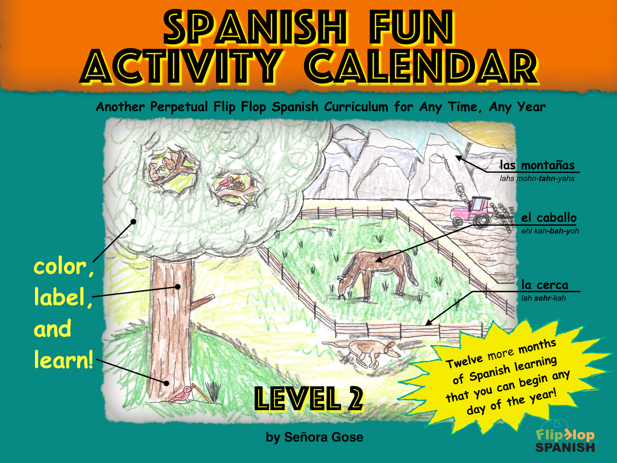 Spanish Fun Activity Calendar Level 2 – Flip Flop Spanish
