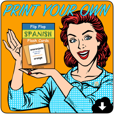 Flip Flop Spanish Flash Cards: Anaranjado (Printable)
