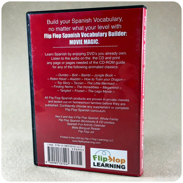 Flip Flop Spanish Vocabulary Builder: Movie Magic - Homeschool Spanish Curriculum | Flip Flop Spanish