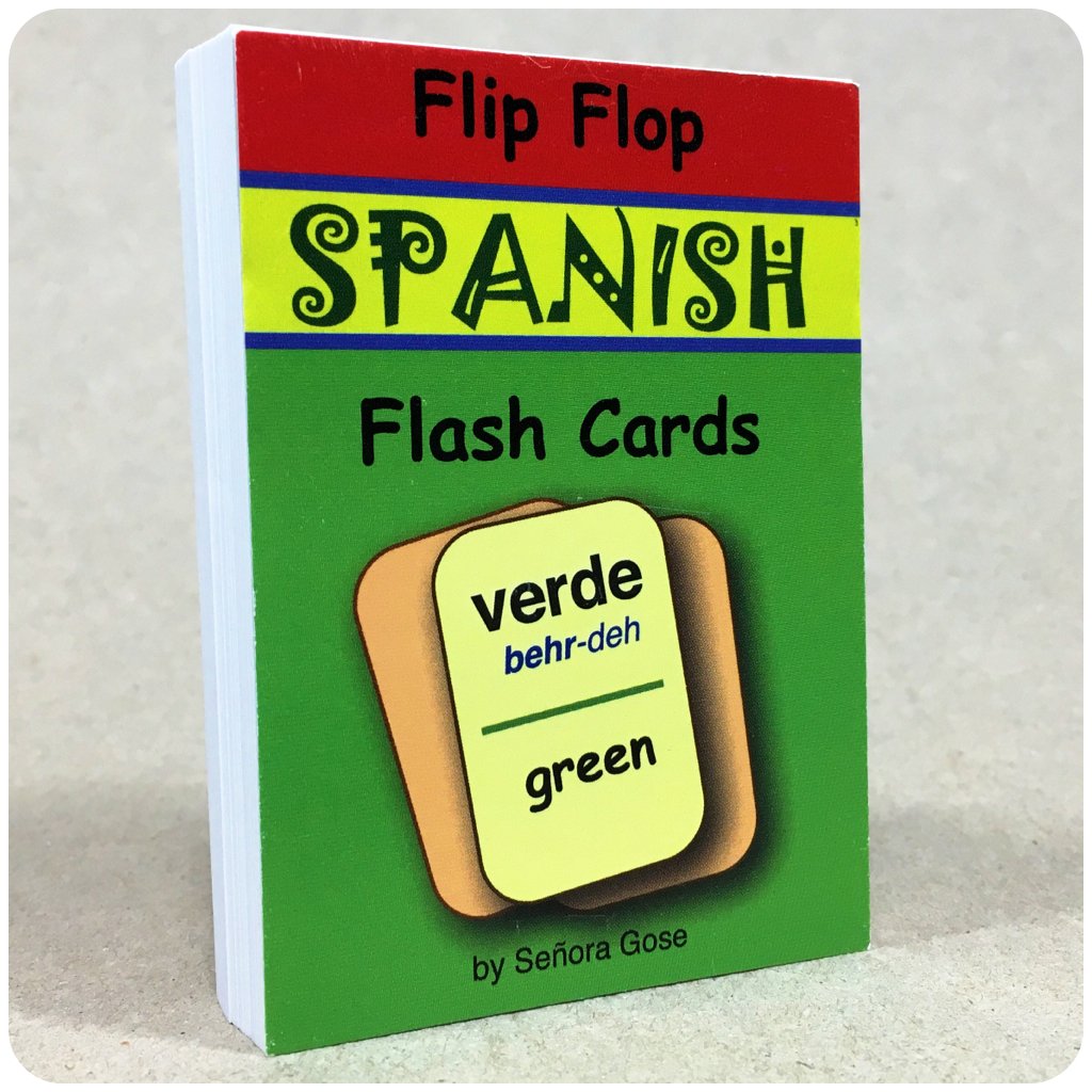 Flip Flop Spanish Flash Cards Verde Flip Flop Spanish & Spanish Geniuses