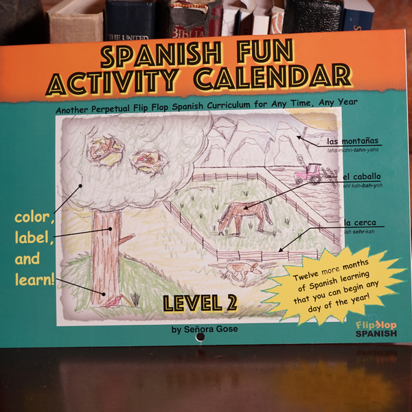 Spanish Fun Activity Calendars BOTH Levels 1 & 2 Bundle and SAVE!