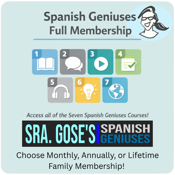 Spanish Geniuses ALL Courses Membership (Levels 1 - 3, Juniors, Story Time, + more)
