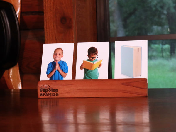 Wooden Flash Card Stand