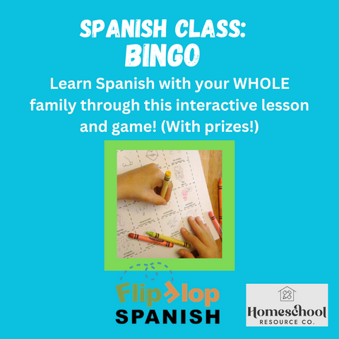 Flip Flop Spanish Spanish Bingo Hand Outs for Homeschool Resource Co.