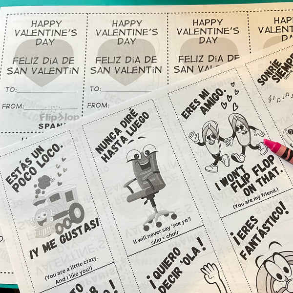 Flip Flop Spanish Bingo Bundle: Spring Time, Valentines, Easter + Cards