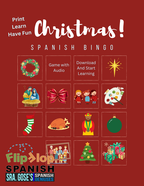 Flip Flop Spanish Bingo: Christmas Edition