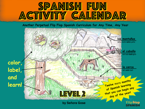 Spanish Fun Activity Calendar Level 2