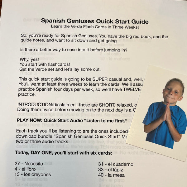 Spanish Geniuses Quick Start Guide for Verde Set
