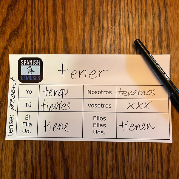 Spanish Conjugation Chart Magnet