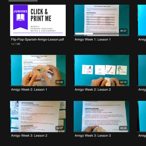 Spanish Geniuses Juniors: AMIGOS (3 weeks of Lessons)