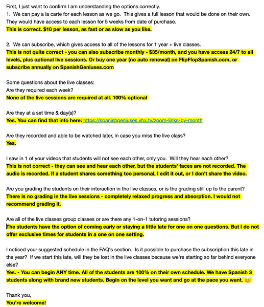 Spanish Geniuses: High School Spanish for Homeschool: Level 1