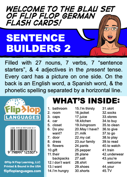 Flip Flop German Flash Cards: Blau