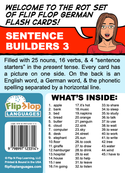 Flip Flop German Flash Cards: Rot