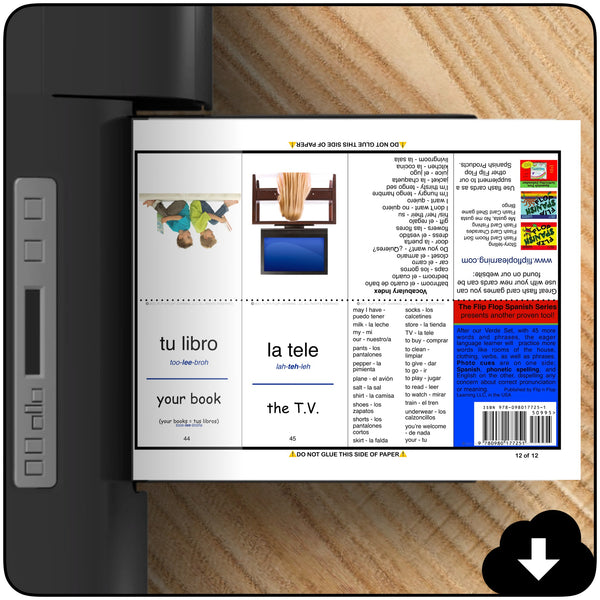 Flip Flop Spanish Flash Cards SiSi Level 1 Bundle (Printable)