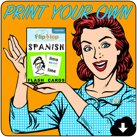 Flip Flop Spanish Flash Cards: Counting (Printable)