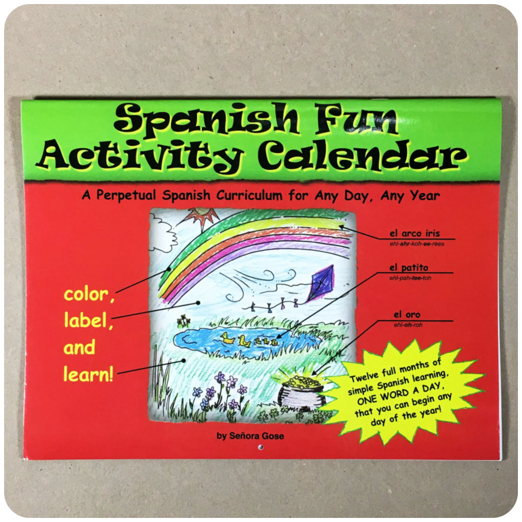 Spanish Fun Activity Calendar - Homeschool Spanish Curriculum | Flip Flop Spanish  