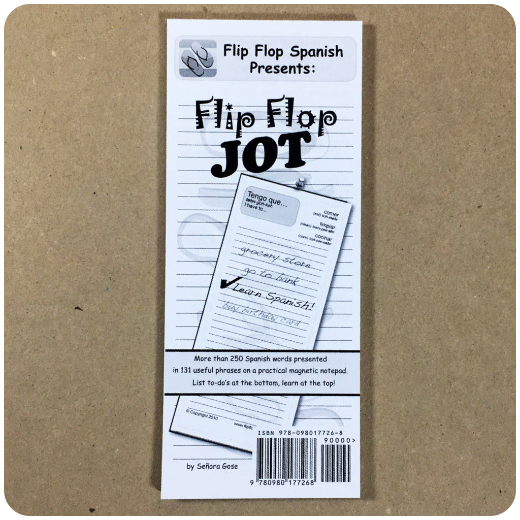 Flip Flop Jot: Spanish for List-Makers NOTEPAD