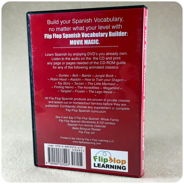 Flip Flop Spanish Vocabulary Builder: Movie Magic - Homeschool Spanish Curriculum | Flip Flop Spanish  