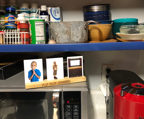 Wooden Flash Card Stand