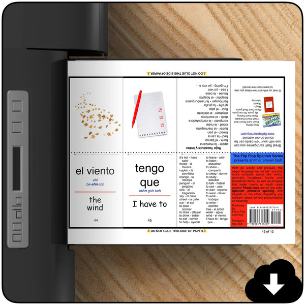 Flip Flop Spanish Flash Cards SiSi Level 1 Bundle (Printable)