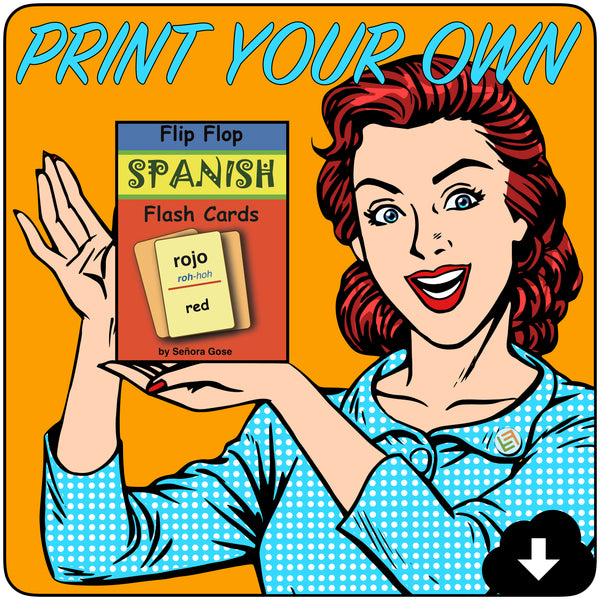Flip Flop Spanish Flash Cards: Rojo (Printable)