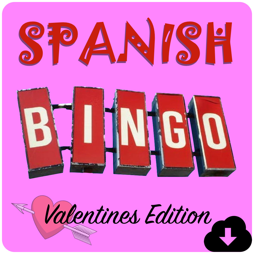 Spanish Bingo Valentines Edition - Homeschool Spanish Curriculum | Flip Flop Spanish  