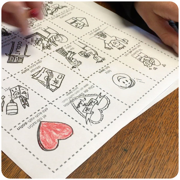 Spanish Bingo Valentines Edition - Homeschool Spanish Curriculum | Flip Flop Spanish  