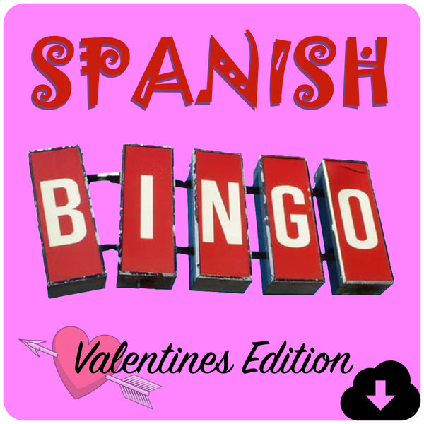 Spanish Bingo Valentines Edition - Homeschool Spanish Curriculum | Flip Flop Spanish  