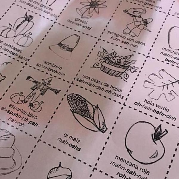 Spanish Bingo Thanksgiving Edition - Homeschool Spanish Curriculum | Flip Flop Spanish  