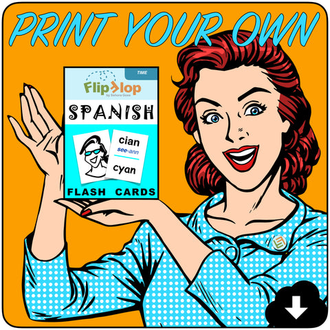 Flip Flop Spanish Flash Cards: Time (Printable)