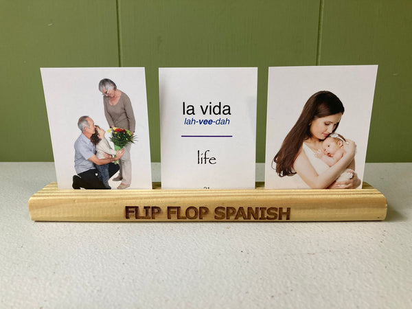 Wooden Flash Card Stand