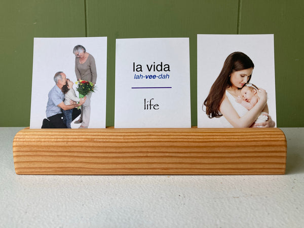 Wooden Flash Card Stand